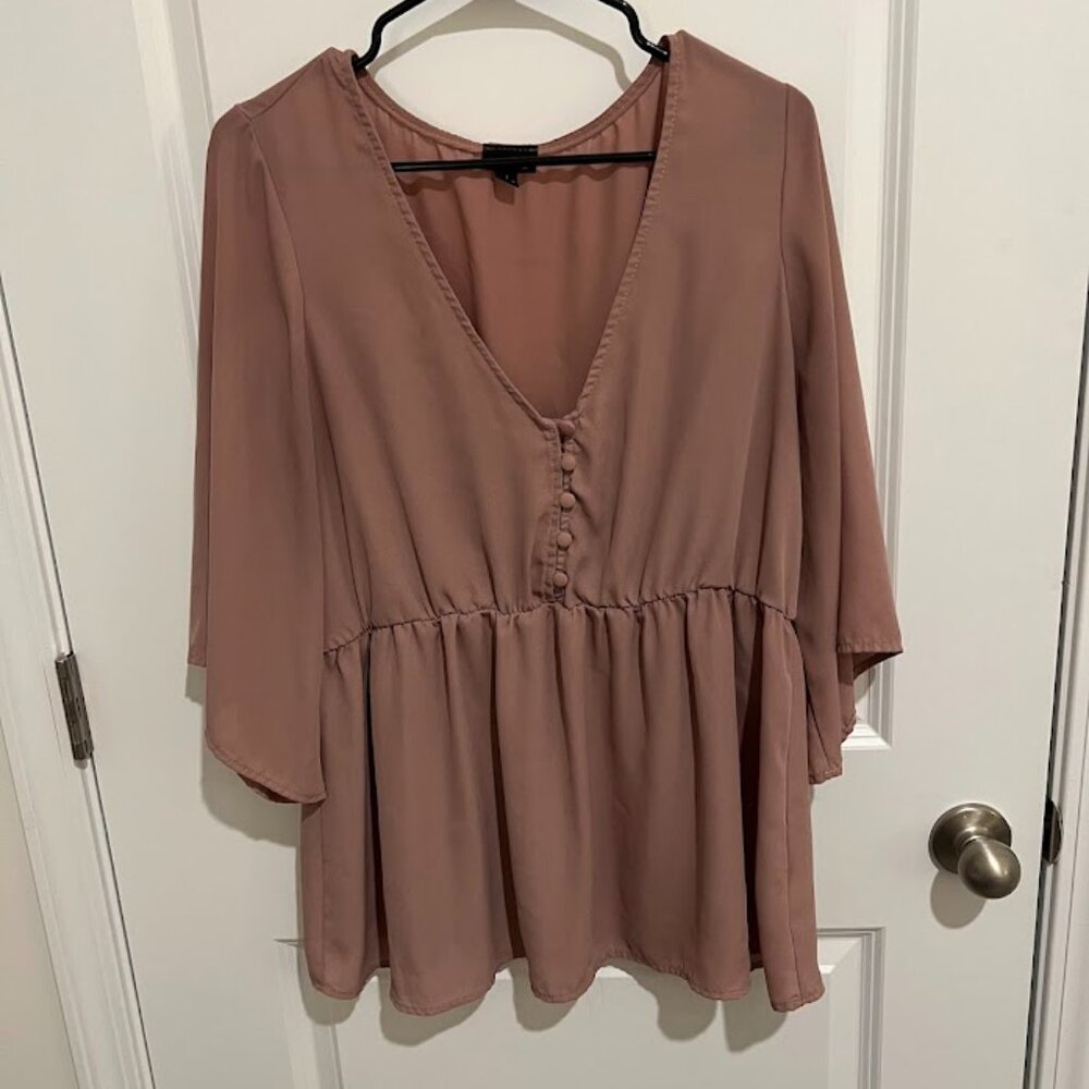 Torrid Georgette Babydoll Button-Up Blouse Size 1